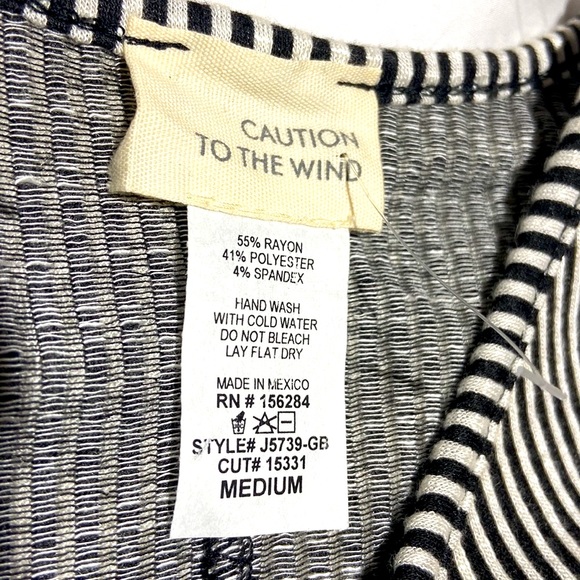 Caution to the Wind Tank Top Style Dress. Black and White Vertical Stripes. Med. - Picture 4 of 10